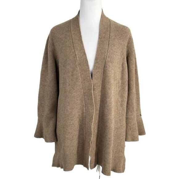H by Halston Open Front Cardigan with Bell Sleeves Tan Size XLarge - Picture 11 of 11